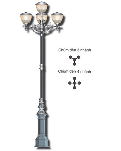 Các mẫu cột đèn trang trí 4 nhánh giá rẻ đẹp nhất